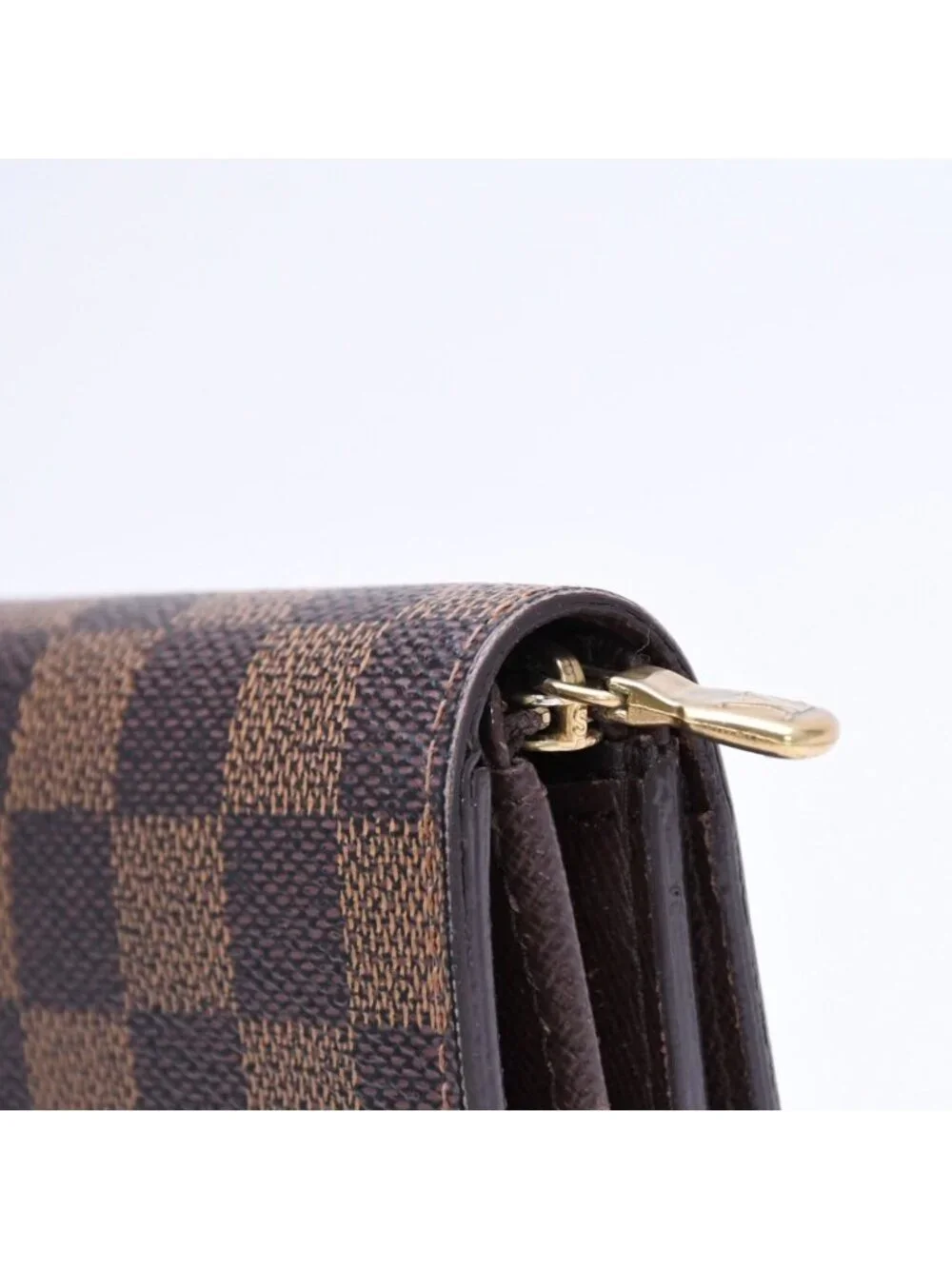 Louis Vuitton Porte Monnaie Pied Tresor Bifold Wallet Damier Ebene Canvas